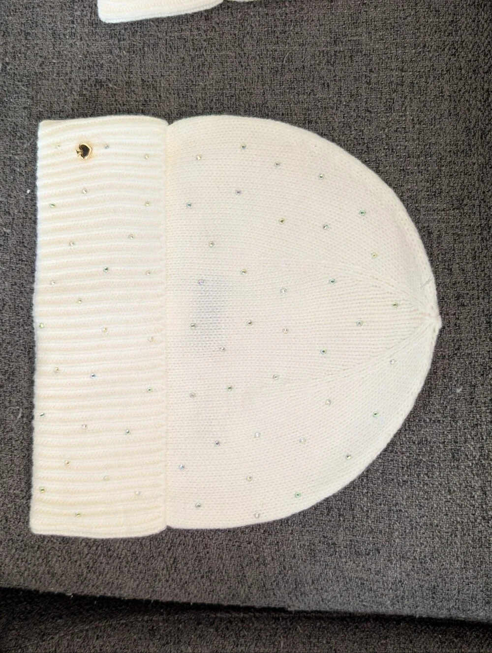 Kate Spade Ribbed  Beanie - with Silver Studs